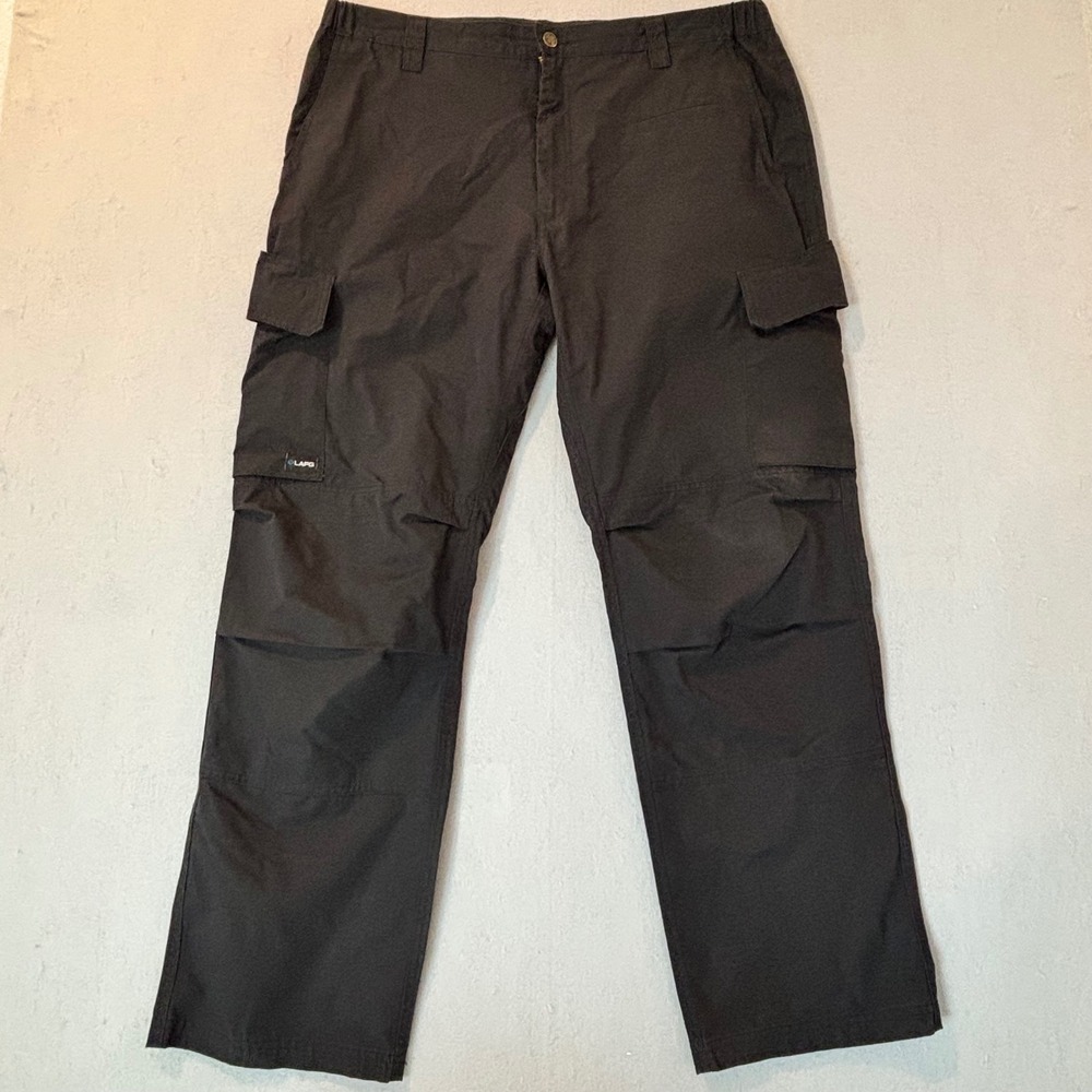 LA Police Gear Mens Tactical Cargo Pants Black Utility Work Trousers 40x32
